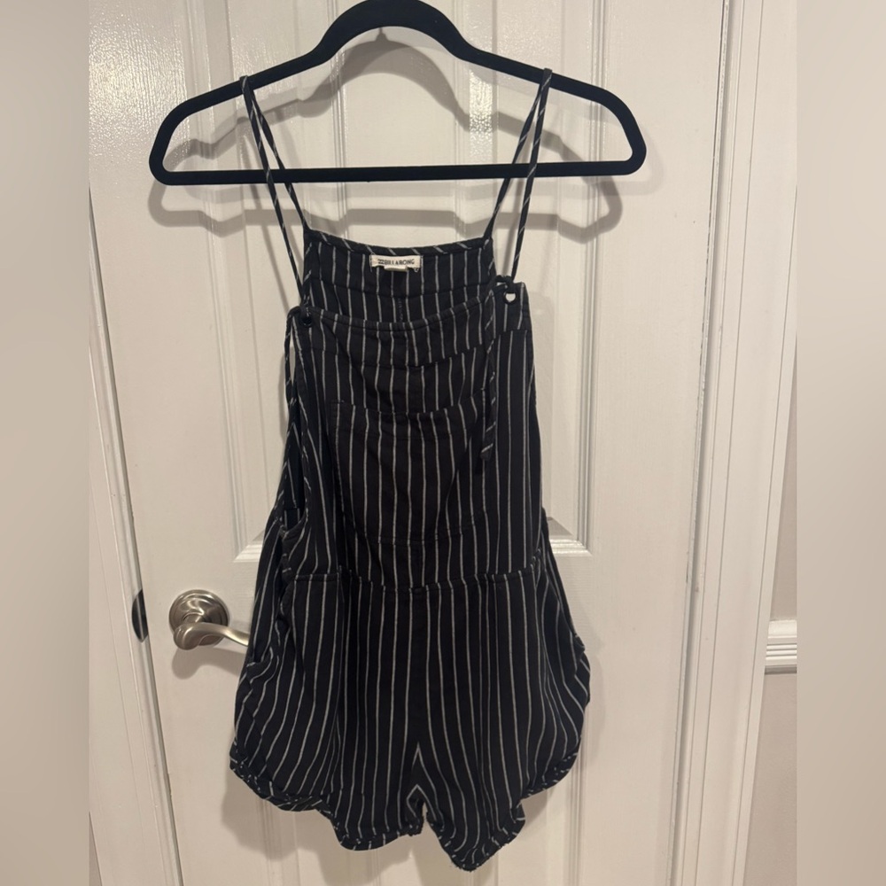 Billabong navy and white striped romper